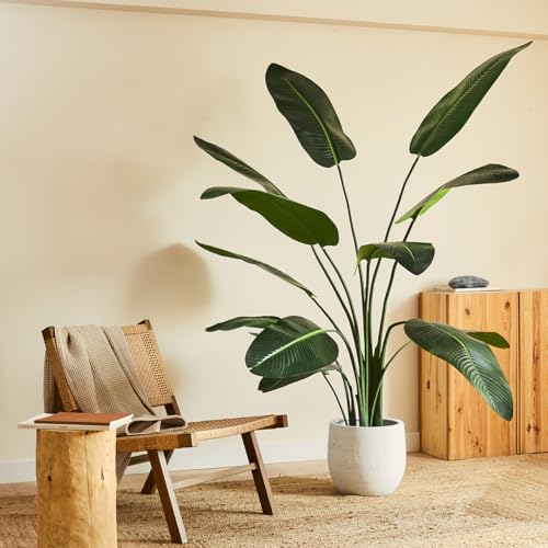 BLAINE | künstliche Paradiesvogel |Strelitzia 120cm | Kunstbaum Groß | Baum Künstlich für Innen/Außen | Kunst Pflanzen als Dekoration Ohne Pflege | Künstlicher Baum Wohnzimmer | Plastik Baum von BLAINE
