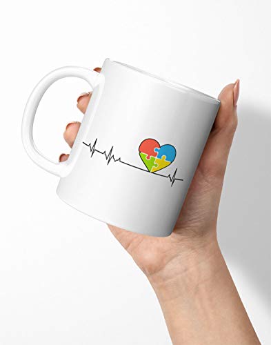 BLAK TEE Puzzle Heartbeat Autism Awareness Porcelain Coffee and Tea Mug 330 ml BLAK TEE Puzzle Heartbeat Autism Awareness Porcelain Coffee and Tea Mug 330 ml von BLAK TEE