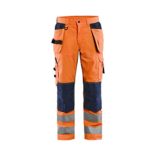 Blaklader 156518115389C62 High Vis Arbeitshose mit Ventilationseffekt, High Vis Orange/Marineblau, Größe C62 von Blaklader