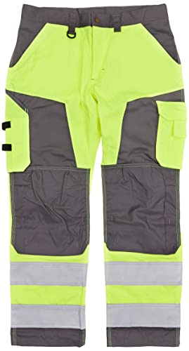 Blaklader 156618113396D116 Arbeitshose ohne Nageltaschen, High Vis Gelb/Mittelgrau, Größe D116 von BLÅKLÄDER