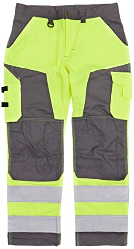 Blaklader 156618113396D84 Arbeitshose ohne Nageltaschen, High Vis Gelb/Mittelgrau, Größe D84 von BLÅKLÄDER