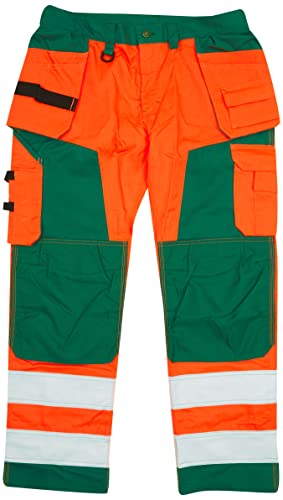 Blaklader 156818115349D88 Handwerker Arbeitshose, High Vis Orange/Grün, Größe D88 von BLÅKLÄDER