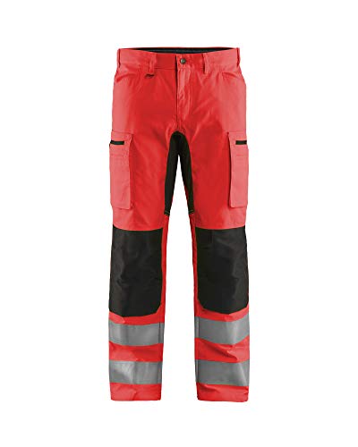 Blaklader 158518115599D100 Arbeitshose mit Stretch, High Vis Rot/Schwarz, Größe D100 von BLÅKLÄDER