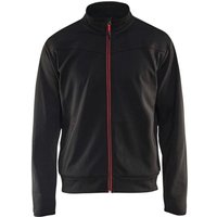 Blaklader - Blakläder Sweatjacke Service Plus, schwarz / rot, Unisex-Größe: l von BLAKLADER