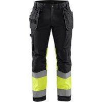 Hochsichtbarer Stretch-Arbeitshosen 1558 - Schwarz/Neongelb XL - FR(50) - SE(C56) - Normen von BLAKLADER