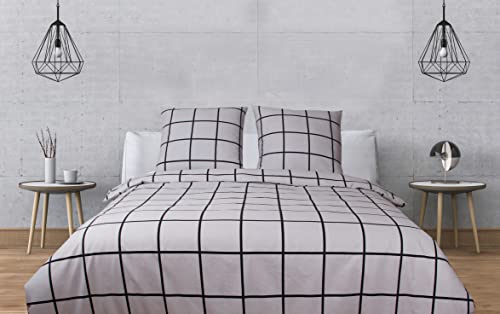 BLANC AVENUE Bettwäsche-Set für Doppelbett, Bettbezug 200 x 200 cm, 2 Kopfkissenbezüge 65 x 65 cm, Grau von BLANC AVENUE