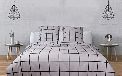 BLANC AVENUE Bettwäsche-Set für Doppelbett, Bettbezug 240 x 220 cm, 2 Kopfkissenbezüge 65 x 65 cm, Grau von BLANC AVENUE