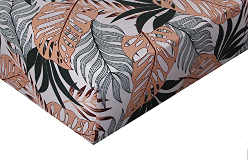 Blanc Avenue Spannbettlaken, 140 x 190 cm, Baumwoll-Satin, Bedruckt, Tropical von BLANC AVENUE