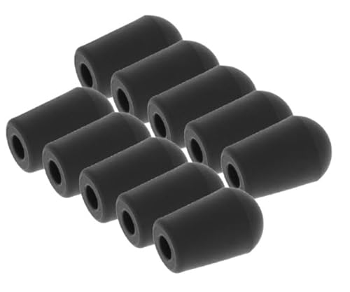10er SET BLANCO 233375 Kunststofffuß schwarz für Draht 4 mm (1 Stück), Tropfenform/Ersatzfuß für Geschirrkörbe von BLANCO