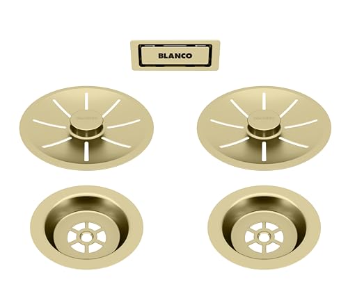 BLANCO Ablauf- und Überlaufset für Doppelbecken | satin gold von BLANCO