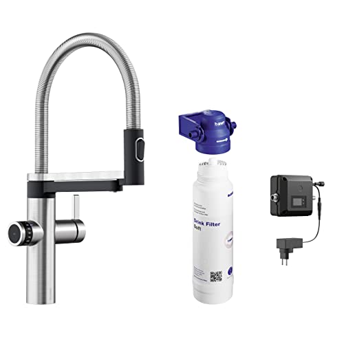 BLANCO drink.filter EVOL-S Pro PVD Steel | Wasseraufbereitungssystem | Veredeltes gefiltertes Wasser | Click & Touch Mengeneinstellung | Separater Auslauf für gefiltertes Wasser | Armatur von BLANCO