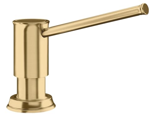 BLANCO LIVIA Spülmittelspender in satin gold | Passend zu allen BLANCO-Küchenarmaturen | Bequem von oben zu befüllen | Spüli | Seifenspender | 35 mm Lochbohrung erforderlich | Flascheninhalt 300 ml von BLANCO