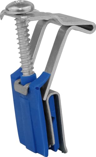 BLANCO Spannelemente-Set (14 Stück) für Edelstahlspülen | Untergreifend - blauer Kunststoffsockel mit Klammer - 1. Rasterung für Arbeitsplattenstärke von 34 - 40 mm, 2. Rasterung für 28 - 34 mm von BLANCO