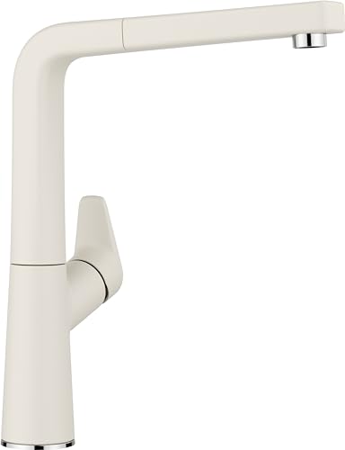 BLANCO AVONA-S | Küchenarmatur in softweiß | Hochdruck | Mit herausziehbarem Schlauch | Rückflussverhinderer | Keramik Kartusche | Gesicherte Wasserqualität & wassersparend von BLANCO