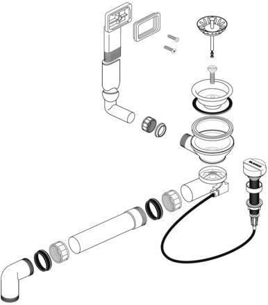 BLANCO Ablaufgarnitur 3½" mit Ablauffernbedienung | Empfohlen für BLANCO DANA, DINAS, LANTOS, LEMIS, LIVIT, MEDIAN, TIPO und TOGA Spülen | Robuste & langlebige Entwässerung | einfach zu montieren von BLANCO