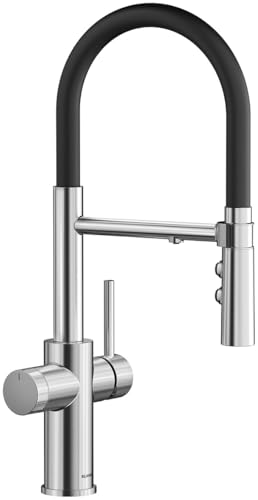BLANCO CATRIS-S Flexo Filter | Küchenarmatur in Edelstahl | Hochdruck | gefiltertes Wasser mit dem BWT Filter | Wechsel von Klarstrahl in Brausestrahl | Gesicherte Wasserqualität & wassersparend von BLANCO