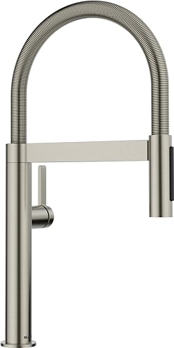 BLANCO CULINA-S II Mini | Küchenarmatur in satin platinum | Hochdruck | Mit herausziehbarem Schlauch | Wechsel von Klarstrahl in Brausestrahl | Gesicherte Wasserqualität & wassersparend von BLANCO