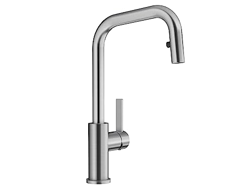 BLANCO JANDORA-S | Küchenarmatur aus massiv Edelstahl | Hochdruck | Mit herausziehbarem Schlauch | Rückflussverhinderer | Keramik Kartusche | Gesicherte Wasserqualität & wassersparend von BLANCO