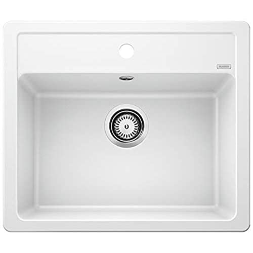BLANCO LEGRA 6 | Granitspüle aus SILGRANIT weiß | Einbauart: Einbau von Oben | für 60 cm breite Unterschränke | Großes Beckenvolumen für optimale Nutzung | Reinigungsfreundliche Öberfläche von BLANCO