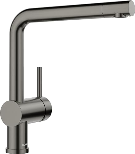 BLANCO LINUS | Küchenarmatur in satin dark steel | Hochdruck | Rückflussverhinderer | Keramik Kartusche | Gesicherte Wasserqualität & wassersparend von BLANCO