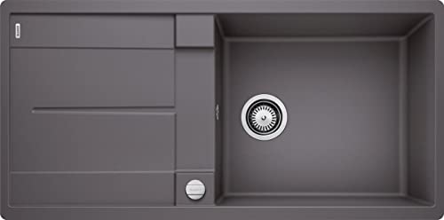 BLANCO METRA XL 6 S-F | Granitspüle aus SILGRANIT felsgrau | Einbauart: Flächenbündig | reversibel | für 60 cm breite Unterschränke | Großes Becken | Reinigungsfreundliche Öberfläche von BLANCO
