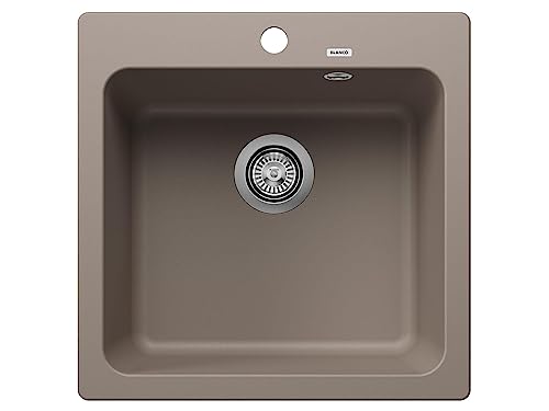 BLANCO NAYA 5 | Granitspüle aus SILGRANIT tartufo | Einbauart: Einbau von Oben | für 50 cm breite Unterschränke | Großes Beckenvolumen für optimale Nutzung | Reinigungsfreundliche Öberfläche von BLANCO