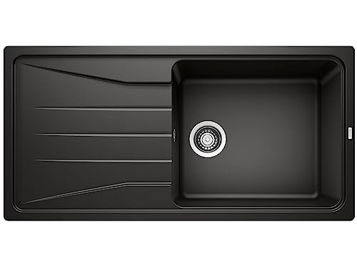 BLANCO SONA XL 6 S | Granitspüle aus SILGRANIT schwarz | Einbauart: Einbau von Oben | reversibel | für 60 cm breite Unterschränke | Großes Becken | Reinigungsfreundliche Öberfläche von BLANCO