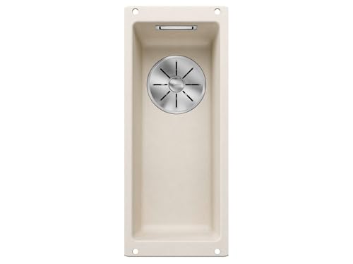 BLANCO SUBLINE 160-U | Granitspüle aus SILGRANIT softweiß | Einbauart: Unterbau | für 30 cm breite Unterschränke | Beckenform 2 in 1: zwei Becken, ein Ausschnitt und nur einmal montiert von BLANCO