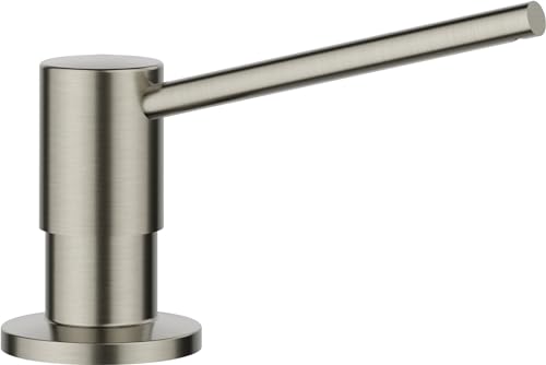BLANCO TORRE Spülmittelspender satin platinum | Passend zu allen BLANCO-Küchenarmaturen | Bequem von oben zu befüllen | Spüli | Seifenspender | 35 mm Lochbohrung erforderlich | Flascheninhalt 300 ml von BLANCO