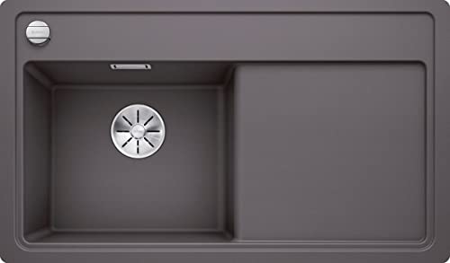 BLANCO ZENAR 45 S-F | Granitspüle aus SILGRANIT felsgrau | Einbauart: Flächenbündig | Hauptbecken links | für 45 cm breite Unterschränke | Großes Becken | Reinigungsfreundliche Öberfläche von BLANCO