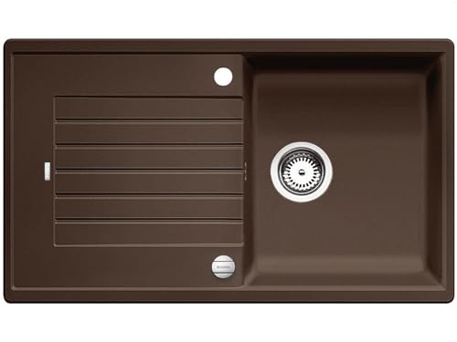 BLANCO ZIA 5 S | Granitspüle aus SILGRANIT cafe | Einbauart: Einbau von Oben | reversibel | für 50 cm breite Unterschränke | Großes Becken | Reinigungsfreundliche Öberfläche von BLANCO