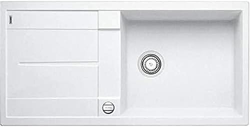 BLANCO METRA XL 6 S-F | Granitspüle aus SILGRANIT weiß | Einbauart: Flächenbündig | reversibel | für 60 cm breite Unterschränke | Großes Becken | Reinigungsfreundliche Öberfläche von BLANCO