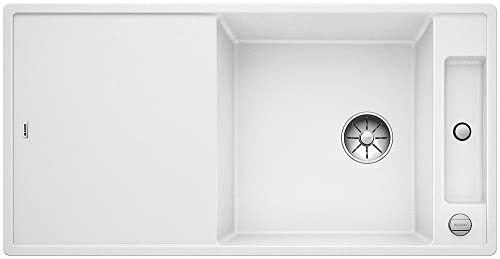BLANCO AXIA III XL 6 S-F | Granitspüle aus SILGRANIT weiß | Einbauart: Flächenbündig | reversibel | mit Glasschneidbrett | für 60 cm breite Unterschränke | Reinigungsfreundliche Öberfläche von BLANCO