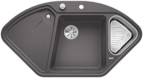 BLANCO DELTA II-F | Granitspüle aus SILGRANIT felsgrau | Einbauart: Flächenbündig | Hauptbecken links | für 80 cm breite Unterschränke | Eckspüle | Ergonomische Anordnung vom Arbeitsbereich BLANCO DELTA II-F | Granitspüle aus SILGRANIT felsgrau | Einbauart: Flächenbündig | Hauptbecken links | für 80 cm breite Unterschränke | Eckspüle | Ergonomische Anordnung vom Arbeitsbereich von BLANCO