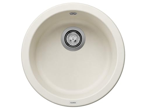 BLANCO RONDO | Granitspüle aus SILGRANIT softweiß | Einbauart: Einbau von Oben | für 45 cm breite Unterschränke | Die runde individuelle Lösung für kleine Küchen von BLANCO