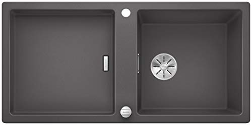 Blanco 523605 ADON XL 6 S 6 S SILGRANIT PuraDur mit Ablauffernbedienung mit Zubehörr reversibel, Felsgrau von BLANCO