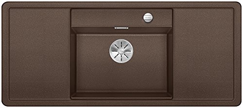 Blanco 523620 ALAROS 6 S 6 S SILGRANIT PuraDur mit Ablauffernbedienung, mit Zubehörr schwarz Becken mittig, Cafe von BLANCO