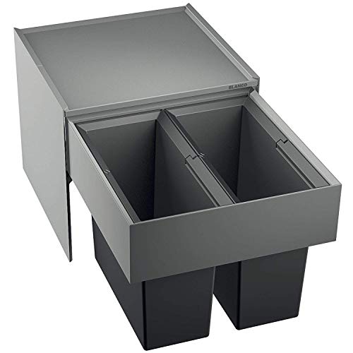 Blanco SELECT 45/2 Abfallsorter Abfalleimer Mülleimer Abfallsammler, Metall, Kunststoff, ohne Organisationsschublade, 45 cm Unterschrank von BLANCO