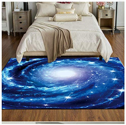 Exquisiter Polyesterteppich, Blauer Teppich Mit Sternenklarem Wolkenmuster, Rechteckige Bodenmatte Für Das Kinderzimmer120X160Cm von BLANK