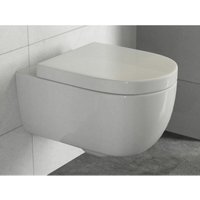 Aqua Bagno Spülrandloses WC - Design Hänge-WC Toilette abnhembarer softclose Toiletten-Sitz Wand-WC - kurz von AQUA BAGNO