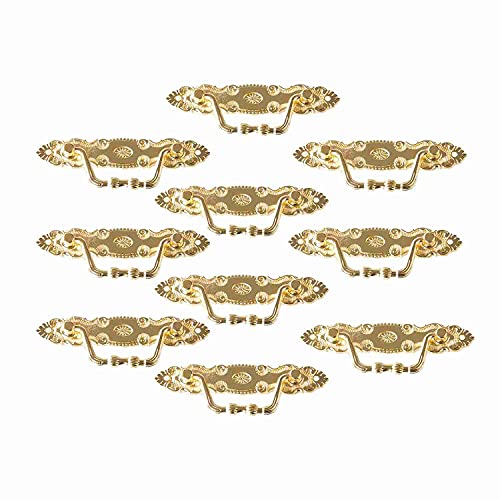 BLASHRD 10 STÜCKE Antike Legierung Schubladen Griffe Goldene SchräNke & Schubladen Griffe für MöBel TüR (Mit Schrauben) von BLASHRD
