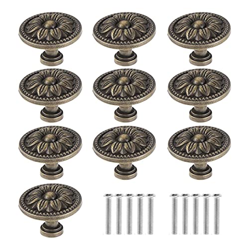 BLASHRD 10 StüCk, Vintage AntiquitäT Vintage mit Gemusterten Runden KnöPfen, Verwendet für MöBel, KüChen TüRen und SchräNke von BLASHRD