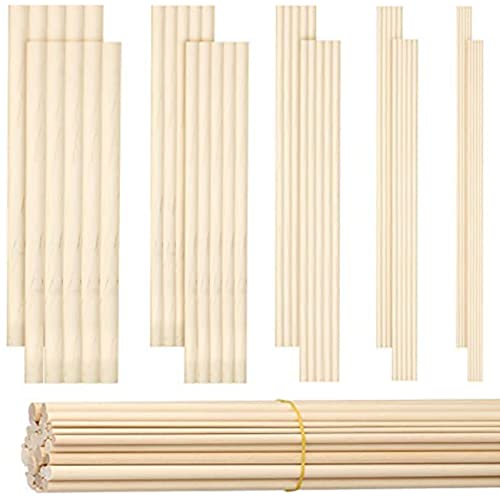 BLASHRD 100 StüCke DüBelstangen HolzdüBelstangen 1/8,3/16,1/4,5/16,3/8X6 StöCke für Basteln Von DIY HochzeitsbäNdern von BLASHRD