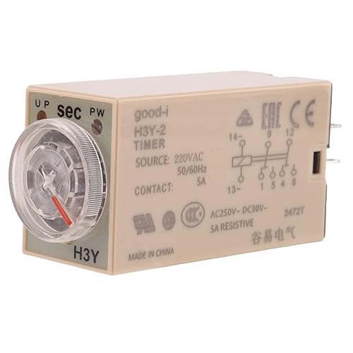 BLASHRD 10S Delay Timer Zeitrelais H3Y-2 AC 220V 8 PIN Einstellknopfsteuerung Zeitrelais für Elektrische Haushaltssysteme von BLASHRD