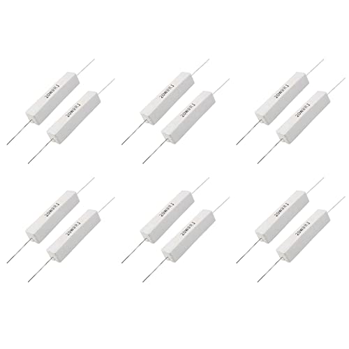 BLASHRD 12 Stueck Drahtgewickelt Keramik Zement-Widerstaende 8 Ohm 20W 5% von BLASHRD
