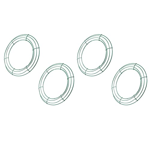 BLASHRD 14 Draht Kranz Rahmen Metall Runde Kranz Form Machen Ringe Grün für Weihnachten Feier Dekoration DIY 4 Pack von BLASHRD