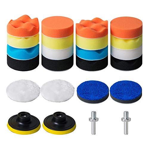 BLASHRD 24 Teiliges 3 Polier Kissen Kit Schwamm Polier Kissen für Auto Laum Bohrer Auto Pflege Polierer Polier Kit zum Wachs Polieren BLASHRD 24 Teiliges 3 Polier Kissen Kit Schwamm Polier Kissen für Auto Laum Bohrer Auto Pflege Polierer Polier Kit zum Wachs Polieren von BLASHRD