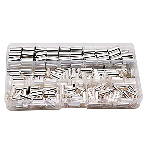 BLASHRD 240 StüCke Draht Kupfer Crimp Fitting Aderend HüLsen, AWG 4,6,8,10 Nicht Isoliertes Kabel GehäUse Aderend HüLsen Pin Kabel Ende Terminal Satz von BLASHRD
