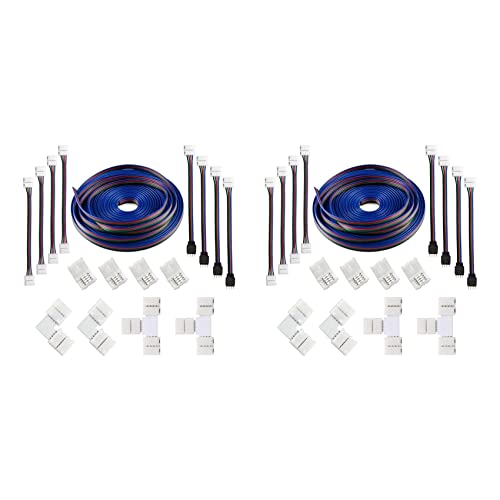 BLASHRD 2Satz 16,4 Fuß (5 M) 4-Poliges Rgb LED Streifen Verlängerungs Kabel, LED Streifen Anschluss Kits für 5050 Flexible Rgb LED Streifen Leuchte von BLASHRD