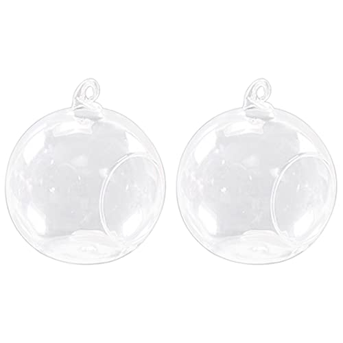 BLASHRD 2Stück 8cm Hängende Glas Blumen Pflanzen Vase Stand Halter Terrarium Container Kerzen Halter Teelicht Halter Wohnkultur von BLASHRD